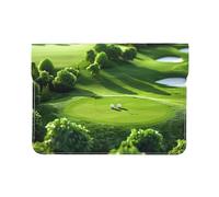 LRHCNZDCP Golf Course Printed Laptop Sleeve 13-Inch Leather Laptop Case Computer Bag Cover for Travel, Work, Business