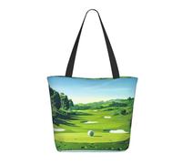 LRHCNZDCP Golf Course Printed Shopping Bag Tote Bag Large Shoulder Bag Lightweight Handbag Women Laptop Bags for Work Travel Shopping