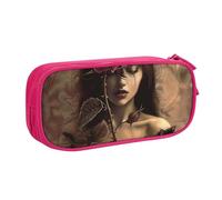 LRHCNZDCP Gothic Rose Girl Printed Pencil Case Pouch Cute Pencil Pen Case Pencil Box Pen Bag for School Office, Pink