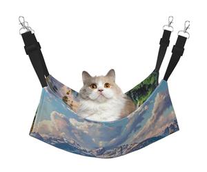 LRHCNZDCP grand teton national park Print Cat Hammock Bed, Soft Double-Layered Hanging Pet Bed for Small Pet, L