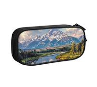 LRHCNZDCP Grand Teton National Park Printed Pencil Case Pouch Cute Pencil Pen Case Pencil Box Pen Bag for School Office, Black