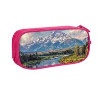 LRHCNZDCP Grand Teton National Park Printed Pencil Case Pouch Cute Pencil Pen Case Pencil Box Pen Bag for School Office, Pink