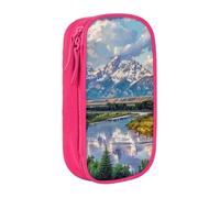 LRHCNZDCP Grand Teton National Park Printed Pencil Case Pouch Pink, Cute Pencil Pen Case Pencil Box Pen Bag for School Office