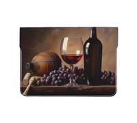 LRHCNZDCP Grape Wine Printed Laptop Sleeve 13-Inch Leather Laptop Case Computer Bag Cover for Travel, Work, Business