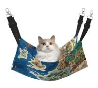 LRHCNZDCP Greece Map Print Cat Hammock Bed, Soft Double-Layered Hanging Pet Bed for Small Pet, L