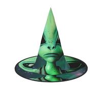 LRHCNZDCP Green alien Printed Halloween Witch Hat for Women Men Festive Parties Cosplay Halloween Accessories, 3 PCS