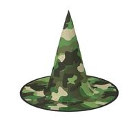 LRHCNZDCP Green Camouflage Printed Halloween Witch Hat for Women Men Festive Parties Cosplay Halloween Accessories, 3 PCS