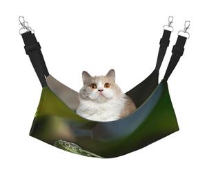 LRHCNZDCP Green Lizard Print Cat Hammock Bed, Soft Double-Layered Hanging Pet Bed for Small Pet, M