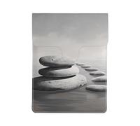 LRHCNZDCP Grey Zen Stones Picture Printed Laptop Case 13-Inch Leather Laptop Sleeve Computer Bag Cover for Travel, Work, Business