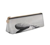 LRHCNZDCP Grey Zen Stones Picture Printed Leather Pencil Case - Triangle Zipper Cute Pencil Pouch Pencil Box for School & Office