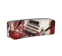 LRHCNZDCP Guitar British Flag Printed Leather Pencil Case - Cute Zipper Pencil Pouch Pencil Box for School & Office