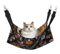 LRHCNZDCP Guitars Print Cat Hammock Bed, Soft Double-Layered Hanging Pet Bed for Small Pet, M