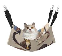 LRHCNZDCP Hairy Ferret Print Cat Hammock Bed, Soft Double-Layered Hanging Pet Bed for Small Pet, M