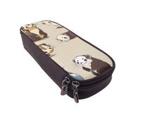 LRHCNZDCP Hairy Ferret Printed Pencil Case Holder Leather Cute Pen Pencil Pouch School Office College Pencil Box Organizer for Adult Boys Girls