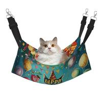 LRHCNZDCP Happy Birthday Print Cat Hammock Bed, Soft Double-Layered Hanging Pet Bed for Small Pet, M
