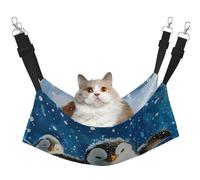 LRHCNZDCP Happy Penguin Print Cat Hammock Bed, Soft Double-Layered Hanging Pet Bed for Small Pet, M