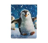 LRHCNZDCP Happy Penguin Printed Laptop Case 13-Inch Leather Laptop Sleeve Computer Bag Cover for Travel, Work, Business