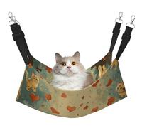 LRHCNZDCP Happy Walking Kitty Print Cat Hammock Bed, Soft Double-Layered Hanging Pet Bed for Small Pet, L