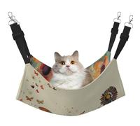 LRHCNZDCP Hen Flying Butterflies Among Flower Print Cat Hammock Bed, Soft Double-Layered Hanging Pet Bed for Small Pet, M