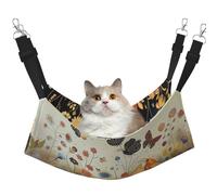 LRHCNZDCP Hen Flying Butterflies Among Flowers Print Cat Hammock Bed, Soft Double-Layered Hanging Pet Bed for Small Pet, M