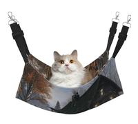 LRHCNZDCP Holiday home deer hunting Print Cat Hammock Bed, Soft Double-Layered Hanging Pet Bed for Small Pet, M