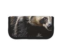 LRHCNZDCP Honey Badger Printed Pen Pencil Case Canvas Makeup Bag Gadget Pen Bag Pencil Box with Zipper