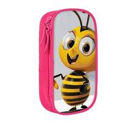 LRHCNZDCP Honey bee Art Printed Pencil Case Pouch, Cute Pencil Pen Case Pencil Box Pen Bag for School Office,Pink