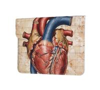 LRHCNZDCP Human Anatomy Heart Chart Printed Laptop Sleeve 13-Inch Leather Laptop Case Computer Bag Cover for Travel, Work, Business