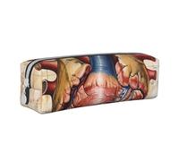 LRHCNZDCP Human Anatomy Heart Chart Printed Leather Pencil Case - Cute Zipper Pencil Pouch Pencil Box for School & Office