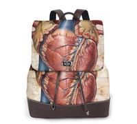 LRHCNZDCP Human Anatomy Heart Chart Printed Women's Backpack - PU Leather Travel Rucksack Laptop Bag for School, Work & Weekend Adventures