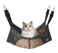LRHCNZDCP Human Brain Print Cat Hammock Bed, Soft Double-Layered Hanging Pet Bed for Small Pet, L