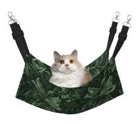 LRHCNZDCP Hunter Green Floral Petals Pattern Print Cat Hammock Bed, Soft Double-Layered Hanging Pet Bed for Small Pet, M