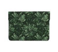 LRHCNZDCP Hunter Green Floral Petals Pattern Printed Laptop Sleeve 13-Inch Leather Laptop Case Computer Bag Cover for Travel, Work, Business