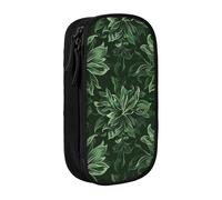 LRHCNZDCP Hunter Green Floral Petals Pattern Printed Pencil Case Pouch, Cute Pencil Pen Case Pencil Box Pen Bag for School Office,Black