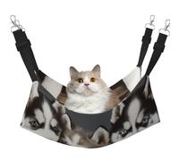 LRHCNZDCP Husky Puppies Dogs Print Cat Hammock Bed, Soft Double-Layered Hanging Pet Bed for Small Pet, L