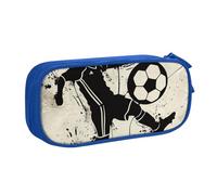 LRHCNZDCP I Love Soccer Printed Pencil Case Pouch Cute Pencil Pen Case Pencil Box Pen Bag for School Office, Blue