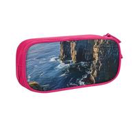 LRHCNZDCP Ireland Outdoors County Clare The Cliffs Printed Pencil Case Pouch Cute Pencil Pen Case Pencil Box Pen Bag for School Office, Pink