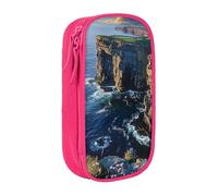 LRHCNZDCP Ireland Outdoors County Clare The Cliffs Printed Pencil Case Pouch Pink, Cute Pencil Pen Case Pencil Box Pen Bag for School Office