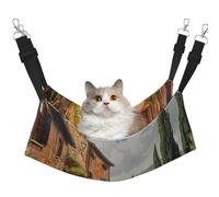 LRHCNZDCP Italy Tuscan Print Cat Hammock Bed, Soft Double-Layered Hanging Pet Bed for Small Pet, L