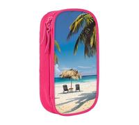 LRHCNZDCP Jamaica Beach Printed Pencil Case Pouch, Cute Pencil Pen Case Pencil Box Pen Bag for School Office,Pink