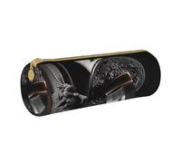 LRHCNZDCP Japan Samurai Sword Printed Leather Pencil Case Round Zipper Cute Pencil Pouch Pencil Box for School & Office