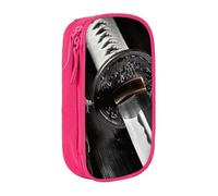 LRHCNZDCP Japan Samurai Sword Printed Pencil Case Pouch, Cute Pencil Pen Case Pencil Box Pen Bag for School Office,Pink