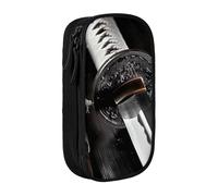LRHCNZDCP Japan Samurai Sword Printed Pencil Case Pouch, Cute Pencil Pen Case Pencil Box Pen Bag for School Office,Black