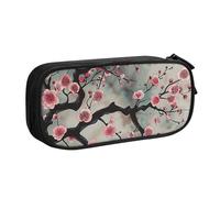 LRHCNZDCP Japanese Spring Plum Floral 1 Printed Pencil Case Pouch Cute Pencil Pen Case Pencil Box Pen Bag for School Office, Black