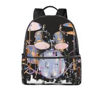 LRHCNZDCP Jazz drum Printed School Bag Bookbag Laptop Backpack Stylish Lightweight Backpack Travel Backpack for Kids Boys Girls