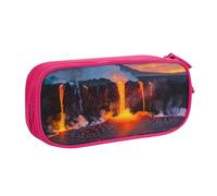 LRHCNZDCP Kilauea Volcano Printed Pencil Case Pouch Cute Pencil Pen Case Pencil Box Pen Bag for School Office, Pink