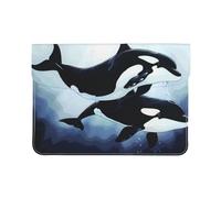 LRHCNZDCP killer whale dolphin Printed Laptop Sleeve 13-Inch Leather Laptop Case Computer Bag Cover for Travel, Work, Business