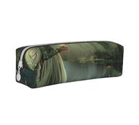 LRHCNZDCP Lake Fairy Printed Leather Pencil Case - Cute Zipper Pencil Pouch Pencil Box for School & Office