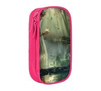 LRHCNZDCP Lake Fairy Printed Pencil Case Pouch, Cute Pencil Pen Case Pencil Box Pen Bag for School Office,Pink