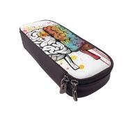 LRHCNZDCP Left and Right Brain Advantage Printed Pencil Case Holder Leather Cute Pen Pencil Pouch School Office College Pencil Box Organizer for Adult Boys Girls